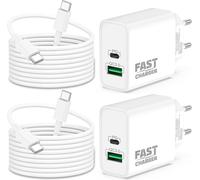 KALANKA-40W Chargeur Rapide pour iPhone 17 Pro Max 17 Air 17e, iPhone 16 15 Pro Max Plus 16e, iPad 11eme 10eme A16, Accessoires 2-Port 30W+10W USB C Prise Chargeur Adaptateur Et 2M Type-C Cable, 2Pac