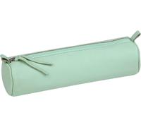 Kalanka-410160c - Trousse Scolaire Ronde Vert Pistache Ø5,5x22 Cm En Véritable Cuir D'agneau