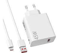 KALANKA-45W Chargeur et Cable USB C pour Xiaomi Redmi Note 14 Pro 15Pro 5G 6A Rapide Charge Adaptateur de Plug USB 1 M¿¿tre Cable Charge Cable Type C pour Xiaomi Poco X7 M7 Pro M6 Pad 7 6 5 Redmi K80