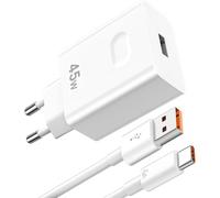 KALANKA-45W USB Chargeur Rapide pour Honor 600 Lite X8d,45W pour Super-Charge Chargeur avec 6A Câble USB C 1m pour Honor Magic6 Lite 400 200 Smart/Lite X7d X5c X6c X7c X8c X6b X8a X7a X6a X7b Pad X9a