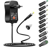 KALANKA-48W Adaptateur Secteur Universel AC DC 5V 6V 9V 12V 15V 19V 20V 24V 2A 3A 4A Chargeur Multi-Tensions avec 10 Fiches CC pour l'électronique Domestique, Contient USB-C
