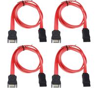 KALANKA-4pcs 50cm Câble d'extension SATA 7 Broches Interne SATA Mâle à SATA Femelle Câble d'extension pour la Transmission de Données sur Disque Dur Externe