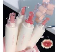 Kalanka-4pcs Gloss À Lèvres En Gelée Hydratante,Set De Glaçage À Lèvres Imperméable Et Anti-Adhérent,Baume À Lèvres Teinté Hydratant,Rouges À Lèvres Liquides Repulpants Avec Miroir Éclairant Lip Glos