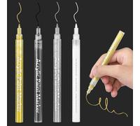 Kalanka-4pcs Marqueur Peinture Acrylique 0,7 Mm, Feutre Acrylique, Imperméable Permanent Marqueur Acrylique Pour Peinture De Roche Pierres Céramique Porcelaine Verre Pebbles Tissu (4 Couleurs)