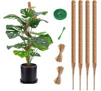 KALANKA-4PCS Tuteur Monstera,65cm Tuteur Coco Plante Grimpante Pliable Plantes Poteaux pour Maison Jardin Intérieur avec étiquettes pour Plantes,Corde de Jute,Attaches Torsadées