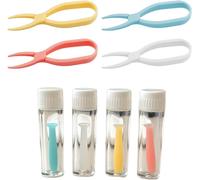 Kalanka-4x Ventouses Pour Lentilles De Contact, Avec 4 Pinces En Silicone Extracteur Pour Lentilles Annuelles, Rgp Et Ortho-K