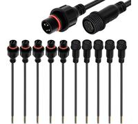 KALANKA-5 Paires M16 Connecteurs Etanches 4 Broches,Plug Mâle Femelle 4 Broches IP67 Connecteurs électrique étanches avec Câble d'Extension 20WG 20CM pour Voiture, Camion, Bateau, Bande LED