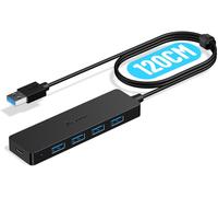 KALANKA-5-Port USB 3.0 Ultra Fin Data Hub avec câble étendu de 4ft, 5Gbit/s USB 3.0 Ports, Hub USB pour MacBook, Mac Pro/Mini, iMac, Surface Pro, XPS, PC Portable, clés USB, Disque Dur Mobile, et Plu