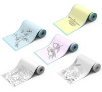 KALANKA-5 Rouleaux de Papier d'Imprimante Mini Autocollant Papier d'Imprimante Papier Thermique 57 * 25 mm pour Mini Imprimante Instantanée Mobile sans Fil Blanc/Jaune/Bleu/Rose Mini Papier