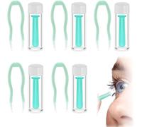 KALANKA-5 Ventouse Lentille Rigide, Ventouse Lentille Souple Silicone, Adapt¿¿ pour Lentilles Rigides et Souples Avec 5 Pince ¿¿ ¿¿piler et 5 Flacon De Rangement, pour Voyage Usage Domestique (Vert)