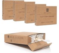 Kalanka-500 Cotons-Tiges En Bambou Biodégradables Et Compostables Produit Écologique 5 X 100 Paquets Biodégradables Et Compostables Cotons-Tiges En Coton Avec Poignée En Bambou