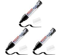 Kalanka-5000 Marqueur Acrylique Large, Noir, 1 Feutre Acrylique Imperméable, Pointe Biseautée Large 5-10mm, Pour Peindre Sur La Toile, Le Papier Kraft, Le Bois Et La Pierre, Paquet De 3