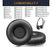 KALANKA-50mm Mousse Coussin Coussinets pour Plantronics HW111N/HW251N/HW261NC/HW510/HW520, H251N/H261N/H351N/H361N, Coussinets pour Poly Savi W410/W420/W710/W720, Audio 310/345/478/487/626/628/646