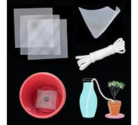KALANKA-50pcs écran de Maille de Drainage pour Trou de Pot de Plante et 30 Pieds Cordon de mèche hydroponique à arrosage Automatique Bricolage Vacances Abreuvoir Automatique en Pot bonsaï Succulent