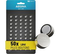 KALANKA-50x Pile LR41 AG3-1,5V Alcaline étanche avec Longue durée - LR736 / L736 / G3 / G3A / 3GA / 192 / GP192 / V3GA / RW87 - Piles LR41, LR41 Pile Bouton, Pile LR41 pour thermometre, Pile LR 41