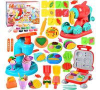 KALANKA-51 Pièces Pâte À Modeler pour Enfants Accessoire,Argile à Modeler DIY pour les EnfantsPate A Modeler pour Créer des Hamburgers et des Pizza et des Crème Glacée,Jouet Créatif Cadeau