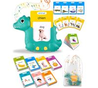KALANKA-510 Mots Carte Flash Parlante Français, Jouer Enfants 2 Ans, Jouets préscolaires pour écouter et Apprendre Vert (Français/Anglais/Bilingue)