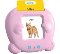 KALANKA-510 Mots Cartes éducatives,pour Jeunes Enfants de 2 à 6 Ans Carte Flash parlante Francais,Jouets préscolaires pour écouter et Apprendre,Jouets Interactifs pour Garçons et Filles - Rosa