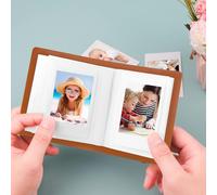 Kalanka-52 Pochettes Mini Album Photo Pour Fujifilm Instax Mini 12 11 9 90 8 7s 40/Polaroid Snap/Z2300/Socialmatic Instant Cameras & Zip Instant Printer(2packs, Marron)