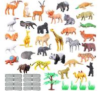 KALANKA-53d'animaux Jouet pour Enfants Réaliste Animaux de la Jungle,Figurine Animaux avec Panda,girafes, guépards,Jouets Éducatifs Cadeaux pour Enfant Fille Garçons de 3 Ans et Plus