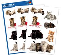 KALANKA-55971 (pour enfants, matériel de papier chats) 3 feuilles, 21 autocollants