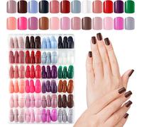 Kalanka-576pcs Faux Ongles, Short Square Press On Nails Set With Case, 24 Colors Fake Nail Kit, 12 Sizes Capsules Ongles, Glossy Faux Ongles Full Cover Nail Art Reusable Stick On Nails For Women