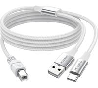 KALANKA-5M USB 2.0 Printer Cable Midi Printer Cable USB C to MIDI A Male to B Male Scanner Cable USBC Compatible with Musical Instrument, Piano, MIDI Keyboard