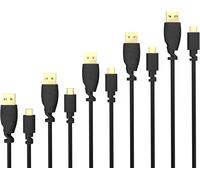 KALANKA-5x 1.5 m Micro USB Cable (USB 2.0, charging and sync cable, black) TOP Series