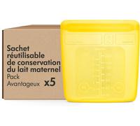 Kalanka-5x Sachets De Conservations Réutilisables Pour Lait Maternel, Avec Large Ouverture Et Double Fermeture À Glissière, Conviennent Pour Le Frigo Et Le Congélateur, 220 Ml, Jusqu'à 500 Utilisatio