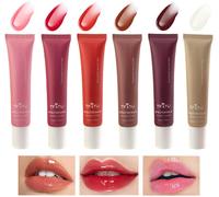 Kalanka-6 Couleurs Gloss Repulpant Levres Set, Lip Jam Hydrating Lip Gloss Lip Oil, High Shine Lip Tint Jelly Liquid Lipstick For Women And Girls