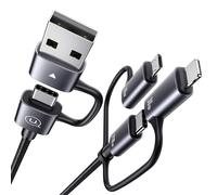 KALANKA-6 in 1 Multiple Charging Cable, 240 W USB C to USB C 3.1 A Cable Multi Fast Charge USB A/C to iP/Type C, Nylon USB C Universal Charger Cable for Phone, Pad, Laptop, Tablet, 1.2 m