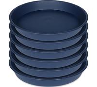 KALANKA-6 Pack of 10 inch Plant Saucer Blue, Heavy Duty Plastic Plant Saucer 10 inch Round, Flower Plant Saucers for Indoors, Plant Trays for Planter 8""/9""/10"" (10"", Blue)