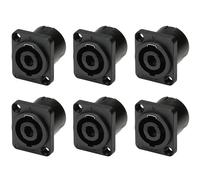 KALANKA-6 pcs 4 pôles connecteur de prise à montage sur panneau speakon,haut-parleur audio femelle à 4 broches ronde jack adaptateur de verrouillage par torsion pour nl4mp,nl4mpr,nl4fc,nl4fx,nlt4x