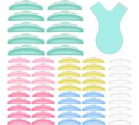 Kalanka-60pcs Eyelash Perming Silicone Pads Eyelash Lift Perming Curler Shield Pads With 10pcs Y Shape Eyelash Brush