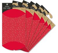 Kalanka-618012c - 6 Pochettes Cadeaux Pliables Petit Format - 16x22cm - Motifs : Etoiles Kraft - Boite Pillow - Emballage Cadeau