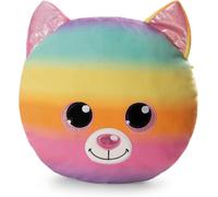 KALANKA-62208 GLUBSCHIS Coussin, Motif Chat Miss Mellie, 32 x 32 cm, Coloré, Moelleux, Pour Garçons, Filles, Bébés Et Amateurs De Doudous, Idéal Pour La Maison, La Maternelle Ou Les Déplacements