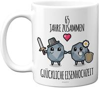 Kalanka-65. Hochzeitstag Jahrestag Jubiläumsgeschenke - 65 Jahre Zusammen Eisen Hochzeit - Hochzeitstag Tasse Für Männer Frauen, 325 Ml Premium-Keramiktasse, Spülmaschinenfest
