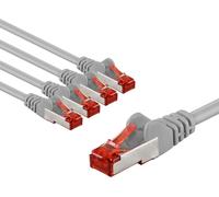 KALANKA-65992 Lot de 5 câbles réseau CAT6 blindés S/FTP/CU Ethernet PiMF LSZH/Cat 6 avec 10 Gbits Gris 5 x 3 m
