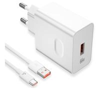 KALANKA-66W USB Chargeur Rapide pour Honor 200 Lite 400 Magic7 Lite,66W Charge Chargeur avec 6A Câble USB C 1m pour Honor Magic6 6Pro Magic6 Lite pour Honor 90 400 Lite 200 Pro X9d X8b X8d Pad X8a X9