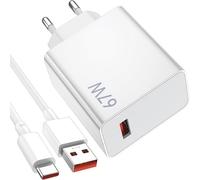 KALANKA-67W Chargeur Rapide USB pour Redmi Note 13Pro 5G/ 12Pro/ 11Pro, Chargeur Turbo avec 6A Cable USB C pour Xiaomi Redmi 14/13/12/11 Ultra/12 Lite/12X, Poco M6Pro/Poco X6 Pro 5G/ X6/ X5 Pro