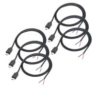 KALANKA-6Pcs 1m 12V 3A 2 Core Micro USB Male Extension Cable 2 Pin Micro USB Bare Wire Open End