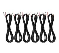 KALANKA-6PCS 1m Type C Pigtail Cable, 2 Core USB C Extension Power Cable, 22AWG 12V 3A Type C Male Cable, USB-C Plug to 2 Pin Bare Wire Open End Connector