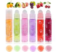 Kalanka-6pcs Roll-On Lip Gloss Set,Huile À Lèvres Rollball Rolled Aromatisée Aux Fruits,Brillant À Lèvres Repulpant Transparent,Ensemble De Maquillage Pour Les Lèvres Non Toxique