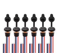KALANKA-6PCS USB Type C Solder Connector, Panel Mount Connector USB Type C,4 Wires 4Pin USB C Female Connector Cable with Waterproof Cap