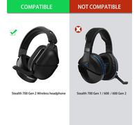 KALANKA-700 Gen 2 Coussinets de rechange compatibles avec Turtle Beach Stealth 700 Gen 2 pour casque de jeu sans fil (tissu noir)