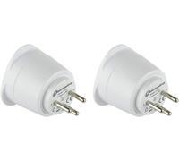 KALANKA-70038 70037 Adaptateur de Voyage France 2 Europe vers 3 Broches Israel, Blanc (Lot de 2)