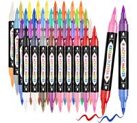 Kalanka-72 Couleurs Feutre Acrylique, 36 Pièces Stylos Acryliques À Double Pointe, Acrylic Paint Marker, Marqueurs Acryliques For Stone, Canvas And Wood.