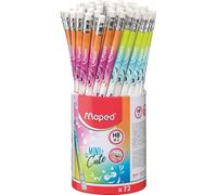 Kalanka-- 72 Crayons Graphite Mini Cute Embout Gomme - Forme Triangulaire Ergonomique - Mine Grise Résistante - Pot De 72 Crayons À Papier 851874 Multicolore
