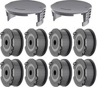KALANKA-8 Bobine de Fil Debroussailleuse 1.60mm, 4.90m,Bobine de Fil de Rechange compatible avec Easy GrassCut18-230 de Bosch(8 Bobines de fil,2 Couvercle)