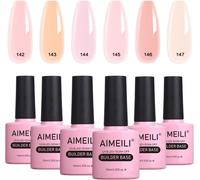 Kalanka-8 En 1 Builder Base Gel Set 6pcs 10ml Naturel Nude Rose - Gel De Construction Pour Extension, Base Coat, Renforcement Et R¿¿Paration De Manucure, Colle D¿¿Corations - Kit 35